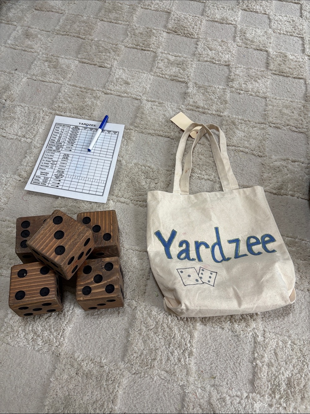 Yardzee Canvas Tote Bag in Blue - Outdoor Game Accessory